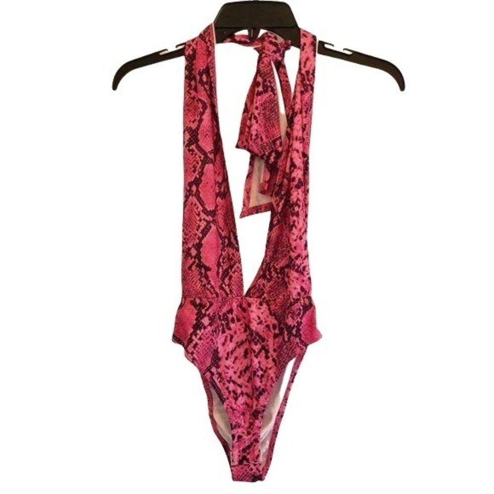 Banjul Pink Snake Print Robe - Picture 3 of 11